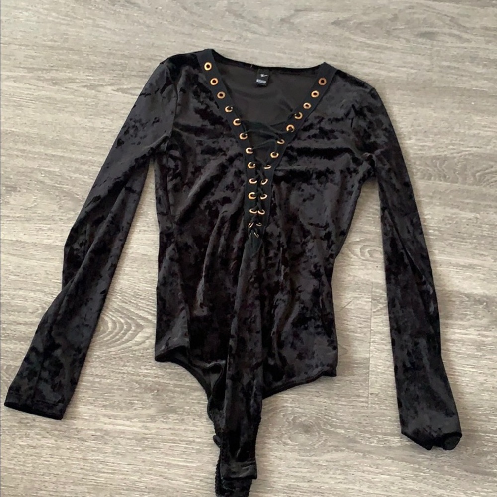 Velvet lace bodysuit